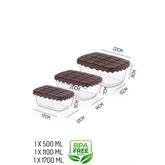 Takaz Global ChocoBox 3 lü 3.3 lt Saklama Kabı